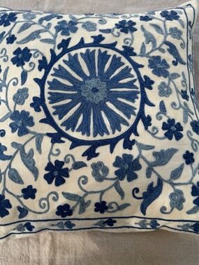 Pottery Barn THREE embroidered pillow covers RARE FIND
